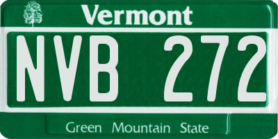 VT license plate NVB272