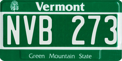 VT license plate NVB273