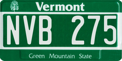 VT license plate NVB275
