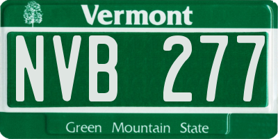 VT license plate NVB277