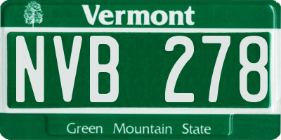 VT license plate NVB278