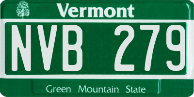 VT license plate NVB279