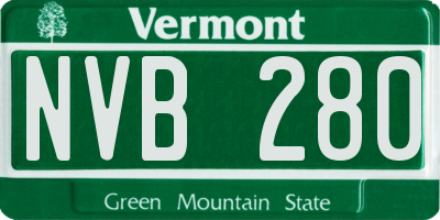 VT license plate NVB280