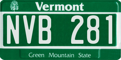 VT license plate NVB281