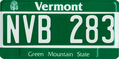 VT license plate NVB283