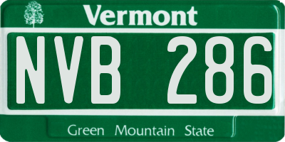 VT license plate NVB286