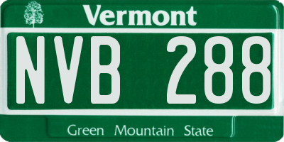 VT license plate NVB288