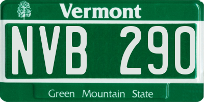 VT license plate NVB290