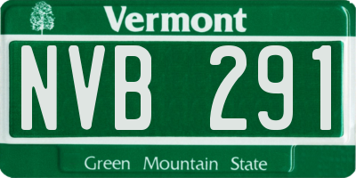 VT license plate NVB291