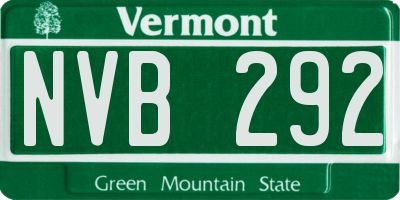 VT license plate NVB292