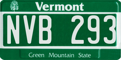 VT license plate NVB293