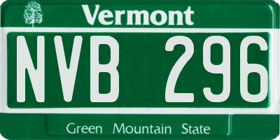 VT license plate NVB296