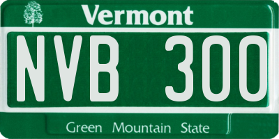 VT license plate NVB300