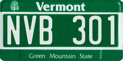 VT license plate NVB301