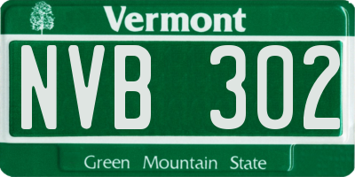 VT license plate NVB302