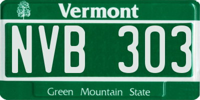 VT license plate NVB303