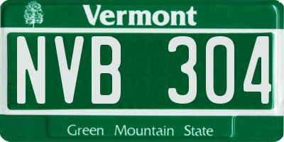 VT license plate NVB304