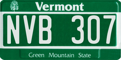 VT license plate NVB307