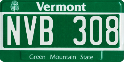 VT license plate NVB308