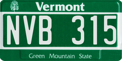 VT license plate NVB315