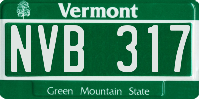 VT license plate NVB317