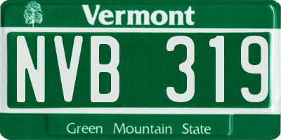 VT license plate NVB319