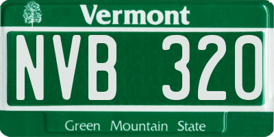VT license plate NVB320