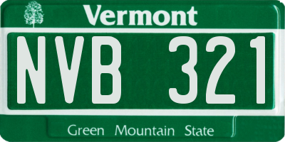 VT license plate NVB321
