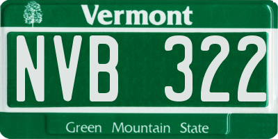 VT license plate NVB322