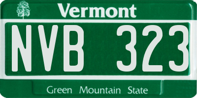 VT license plate NVB323