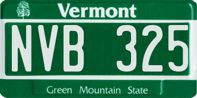 VT license plate NVB325