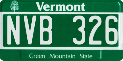VT license plate NVB326