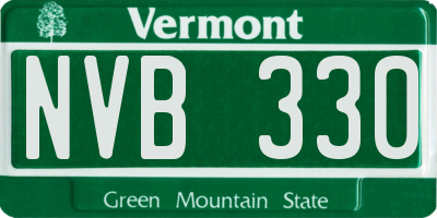 VT license plate NVB330