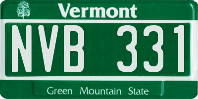 VT license plate NVB331