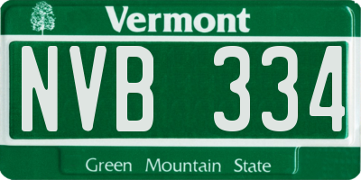 VT license plate NVB334