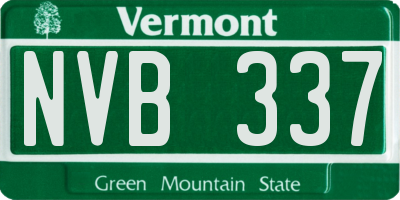 VT license plate NVB337