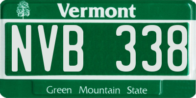 VT license plate NVB338