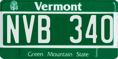 VT license plate NVB340