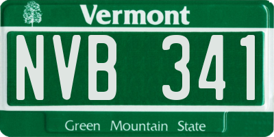 VT license plate NVB341