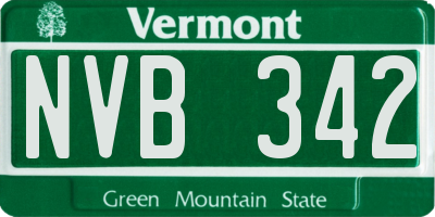 VT license plate NVB342