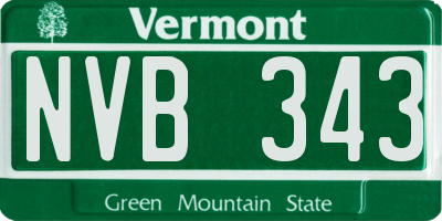 VT license plate NVB343