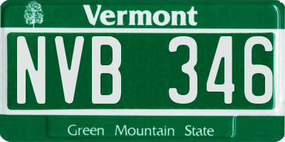 VT license plate NVB346