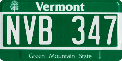 VT license plate NVB347