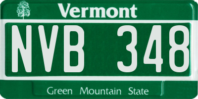 VT license plate NVB348