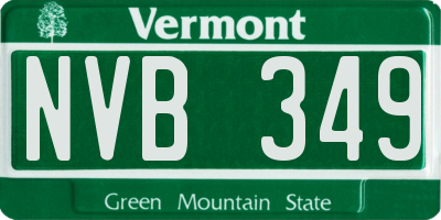 VT license plate NVB349
