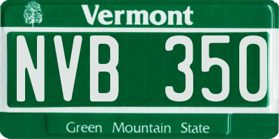 VT license plate NVB350
