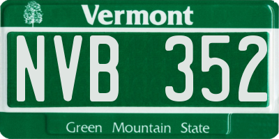 VT license plate NVB352