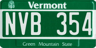 VT license plate NVB354
