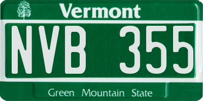 VT license plate NVB355