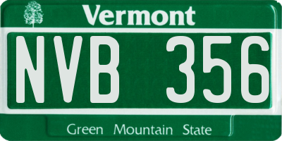 VT license plate NVB356
